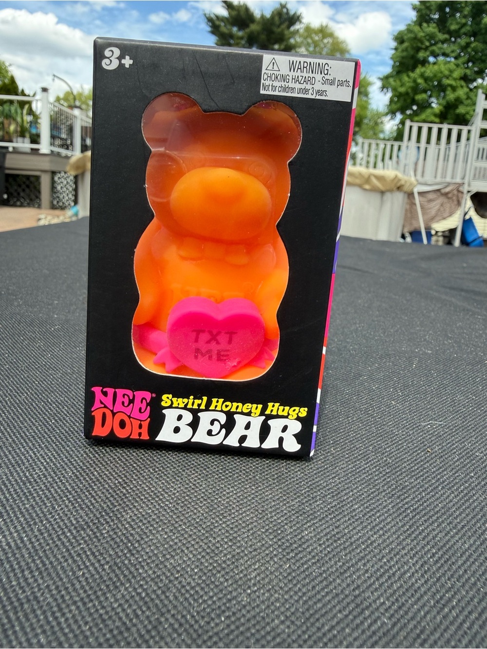 ❌SOLD❌Swirl Honey Hugs Bear Kids Toy - Orange with Pink Heart